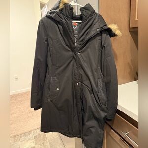 Madison Black Hooded Ski Jacket with Fur Trim